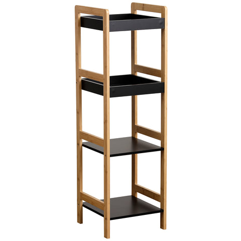 Corner Cabinet With Three Slim  Shelves - Bamboo
