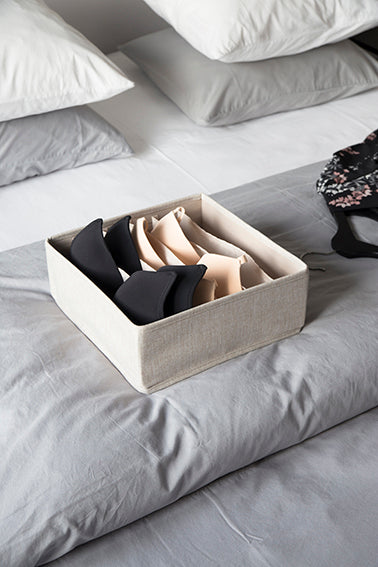 Drawer Organiser With 6 compartments- Grey or Beige - The Organised Store