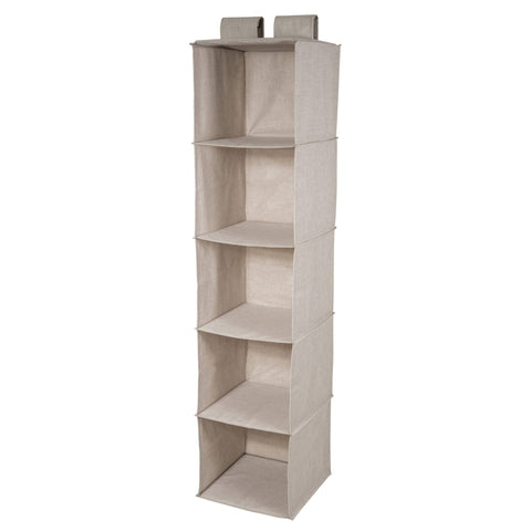 Fabric Wardrobe Organiser - Set With 16 Compartments - 2 Pieces - Cream