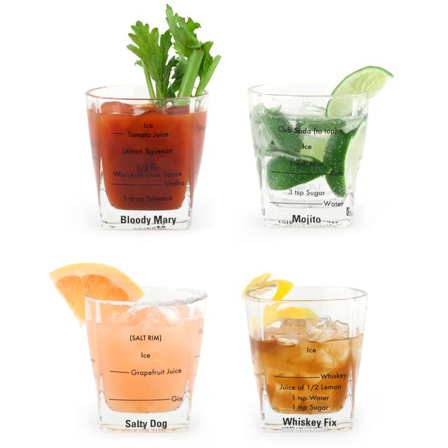 BARTENDING GLASSES SET OF 4