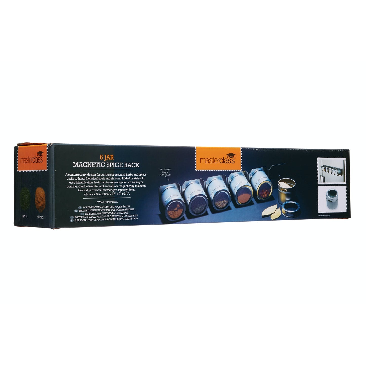 MasterClass 6 Jar Magnetic Spice Rack - The Organised Store