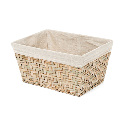 Cotton & Jute Basket with Pompoms White/Camel - Various Sizes