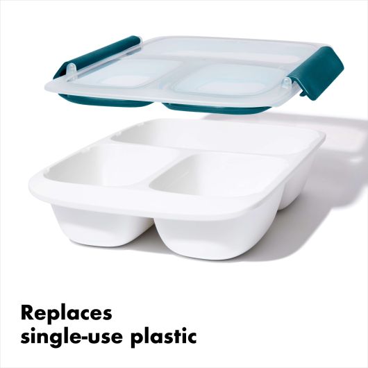Prep & Go Divided Container - 970mL - The Organised Store