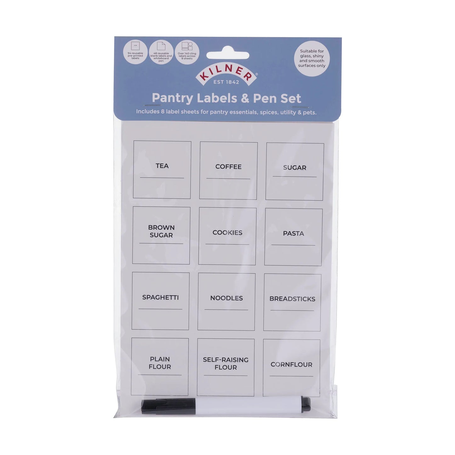 Set Of 8 Pantry Labels With Pen