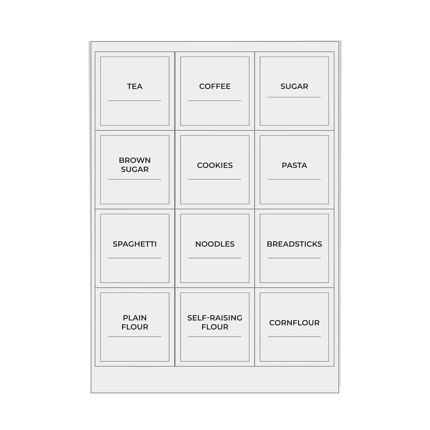 Set Of 8 Pantry Labels With Pen