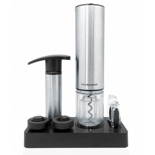 Vin Bouquet Deluxe Electric Pressure Corkscrew & Vacuum Pump Preserver Set