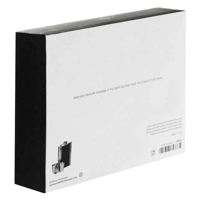 Auden Ribbed Stainless Steel Hip Flask Set-8oz