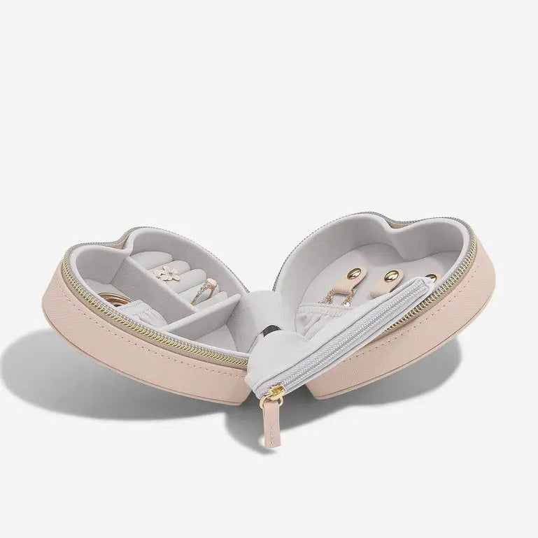 Heart Jewellery Box - Blush Pink Raffia