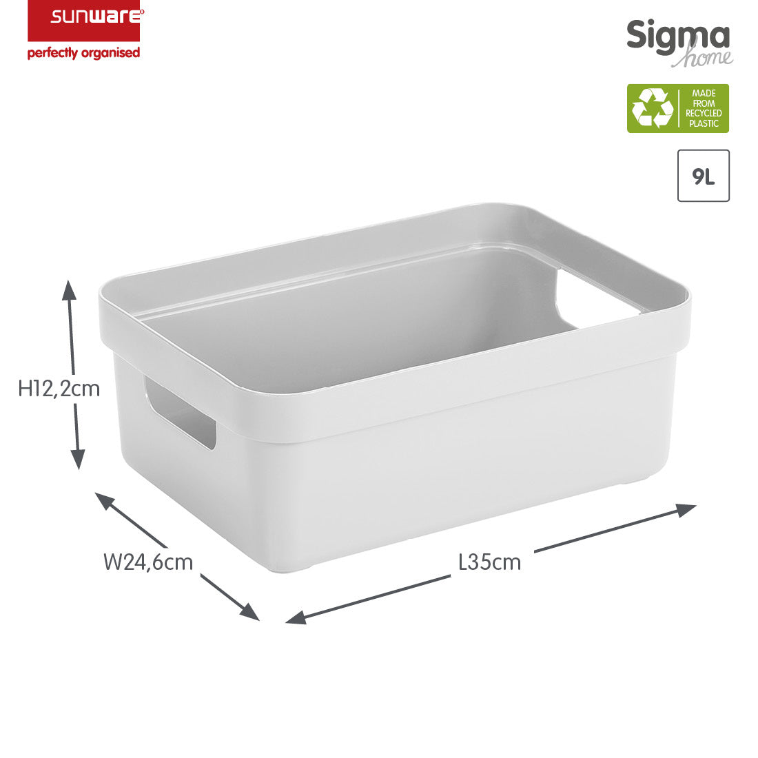 Sigma Home Storage Box 9L - White