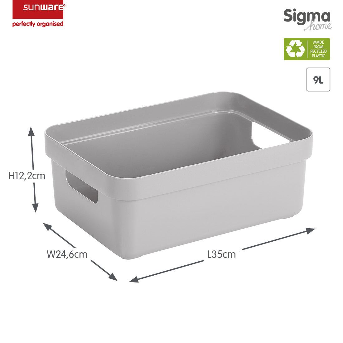 Sigma Home Storage Box 9L - Grey