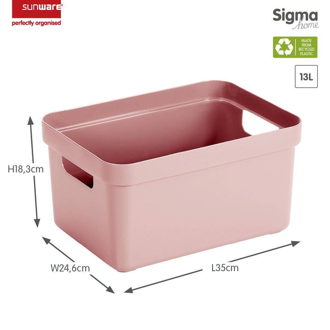 Sigma Home Storage Box 13L - Pink
