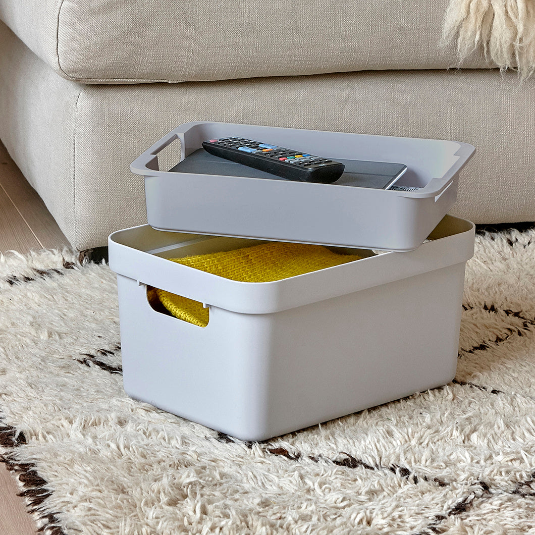 Sigma Home Storage Box 13L - Light Grey - The Organised Store