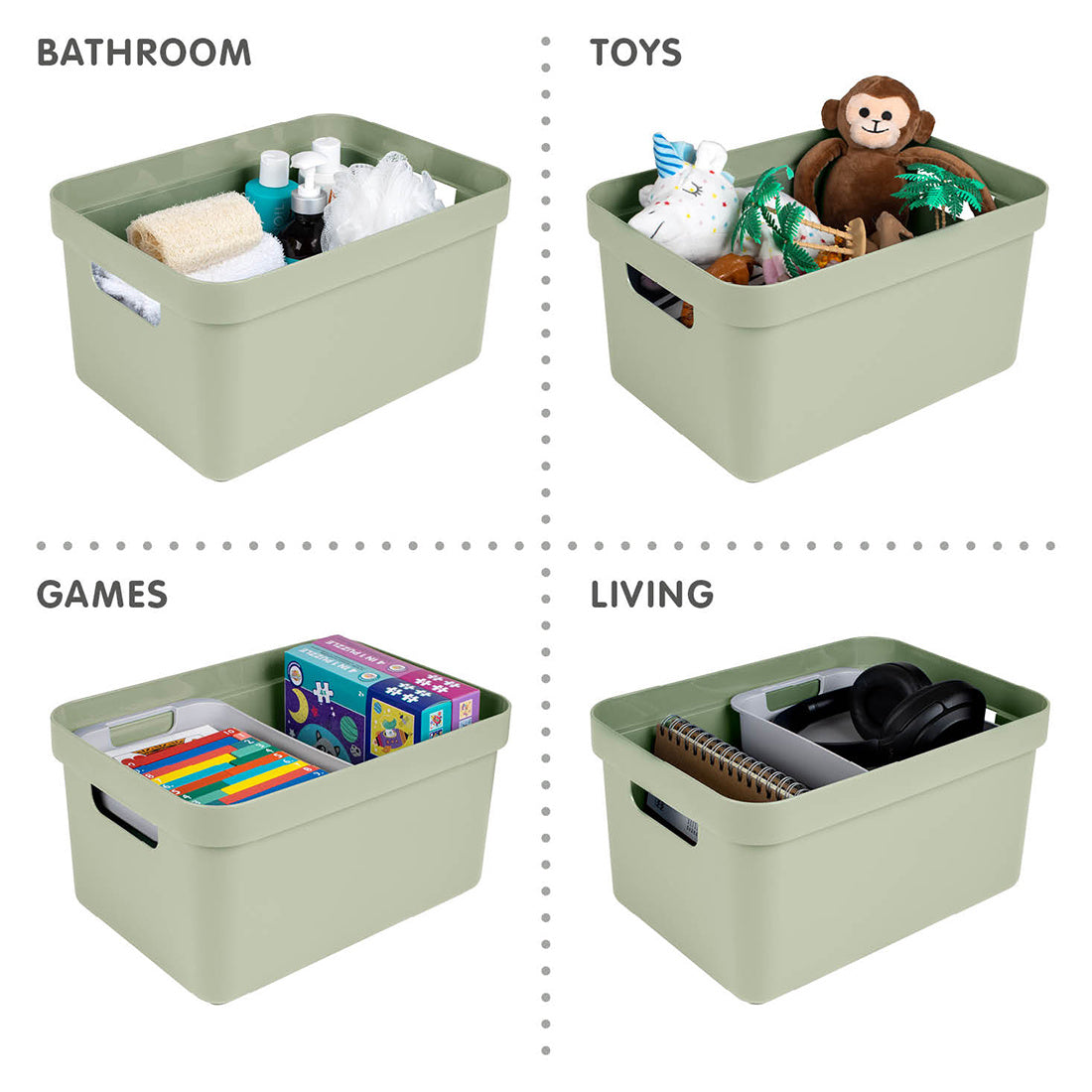 Sigma Home Storage Box 13L - Green - The Organised Store