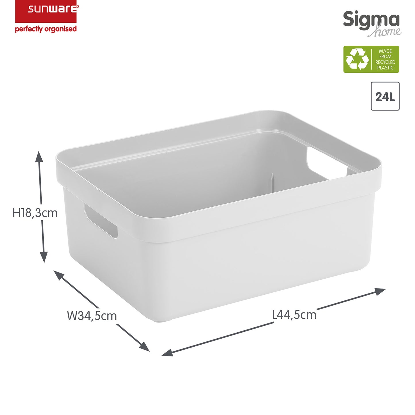 Sigma Home Storage Box, 24L -  White