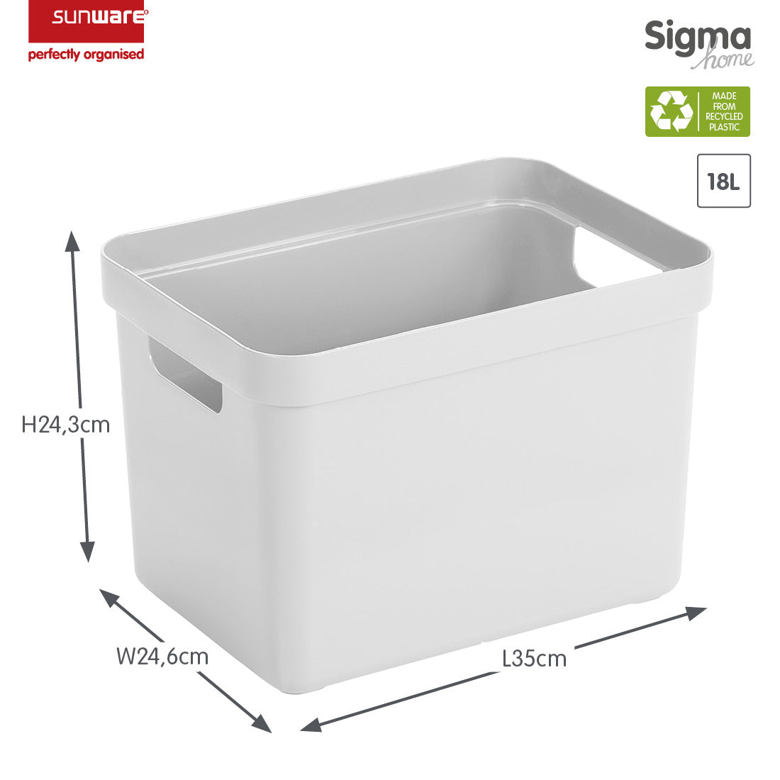 Sigma Home Storage Box 18L - White