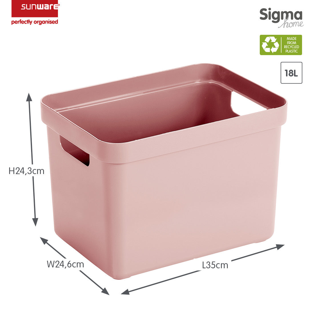 Sigma Home Storage Box 18L - Pink