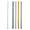 Gift Tube - Glass Straws And Brush 4 Pcs