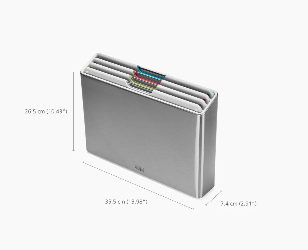 Steel 4-piece Stone Chopping Board Set With Stainless-Steel Case