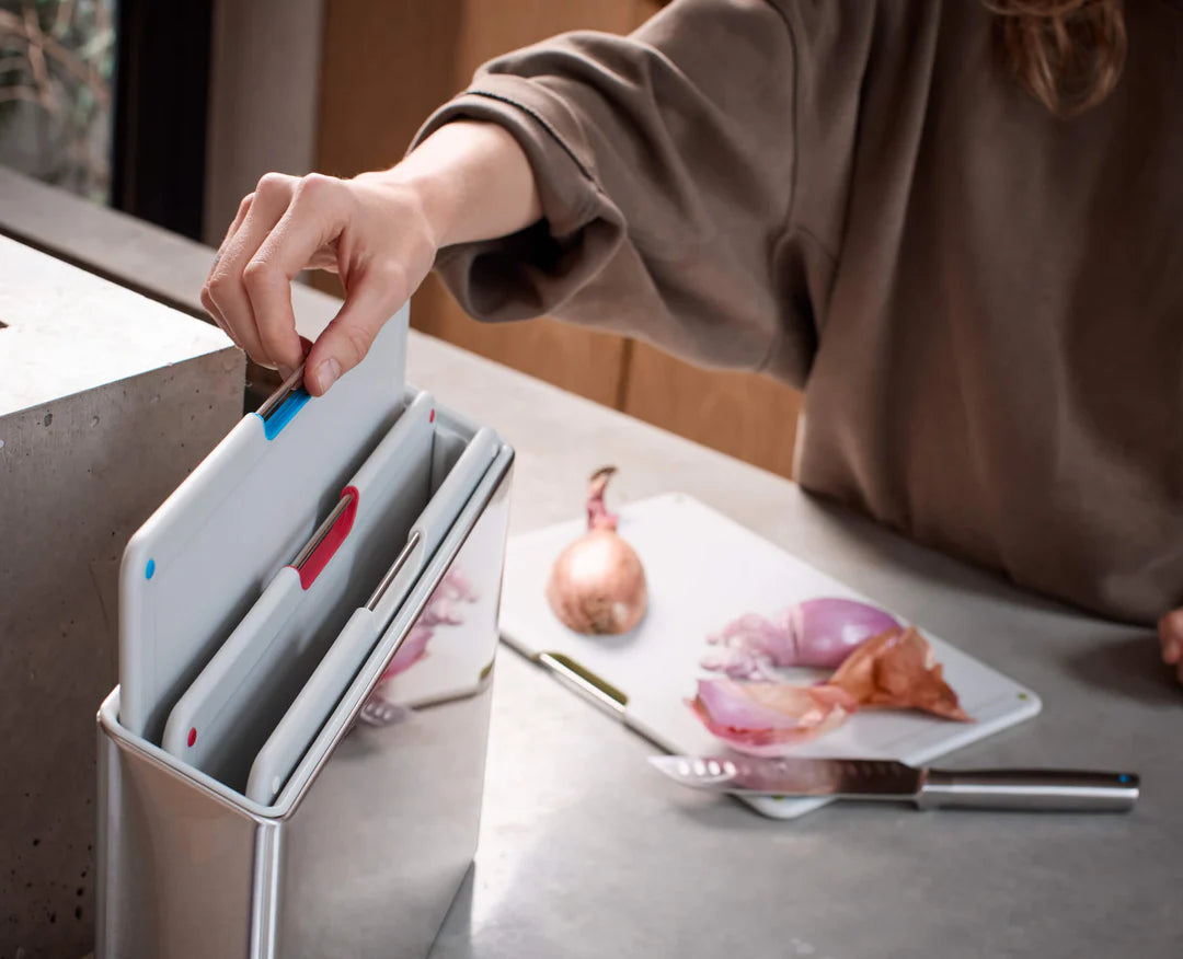 Steel 4-piece Stone Chopping Board Set With Stainless-Steel Case