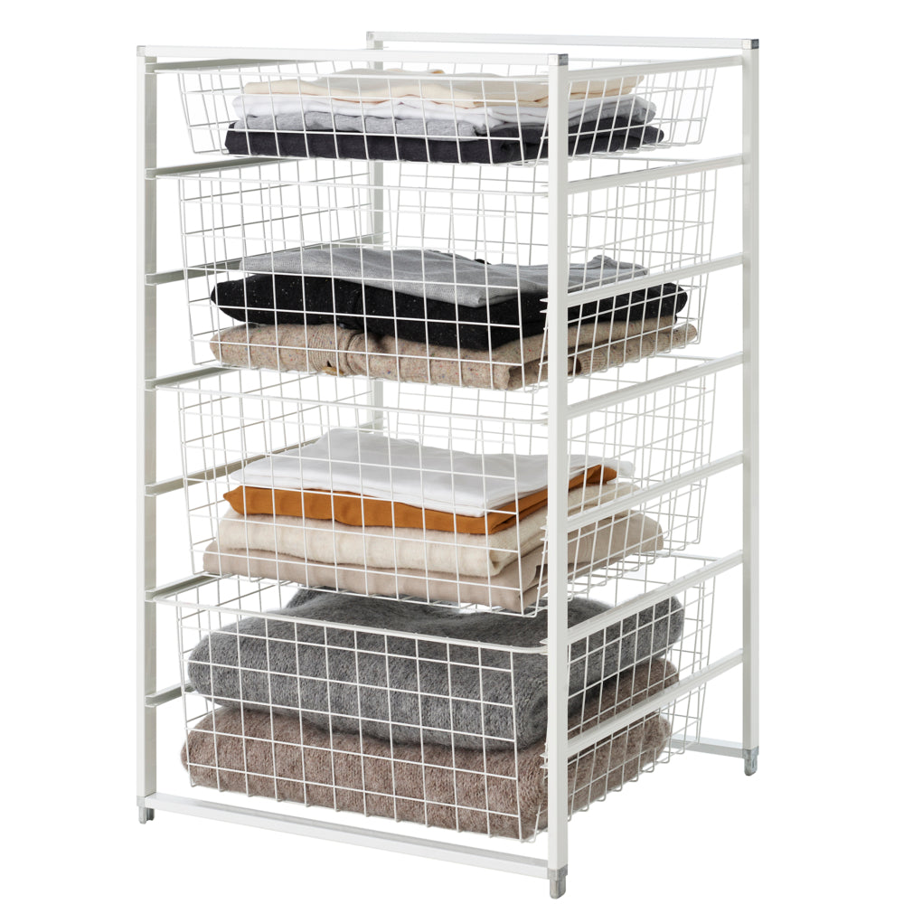 Drawer System Kit- Wire Baskets- 7 Runner-Mini Depth 45cm- Width 45cm-H: 74 white