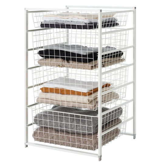 Drawer System Kit- Wire Baskets- 7 Runner-Mini Depth 45cm- Width 45cm-H: 74 white
