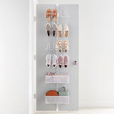 Elfa Shoe Wall & Door Rack- 4 Shoe Rack & 1 Medium & 1 Large Mesh Basket