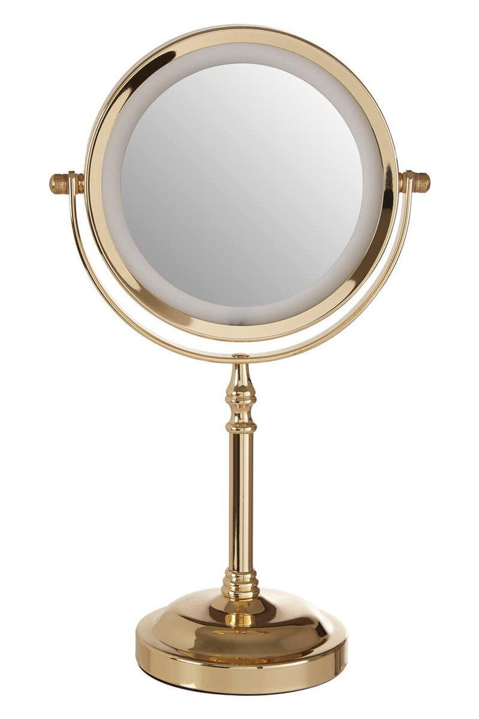 Cassini Gold Finish LED Large Table Mirror