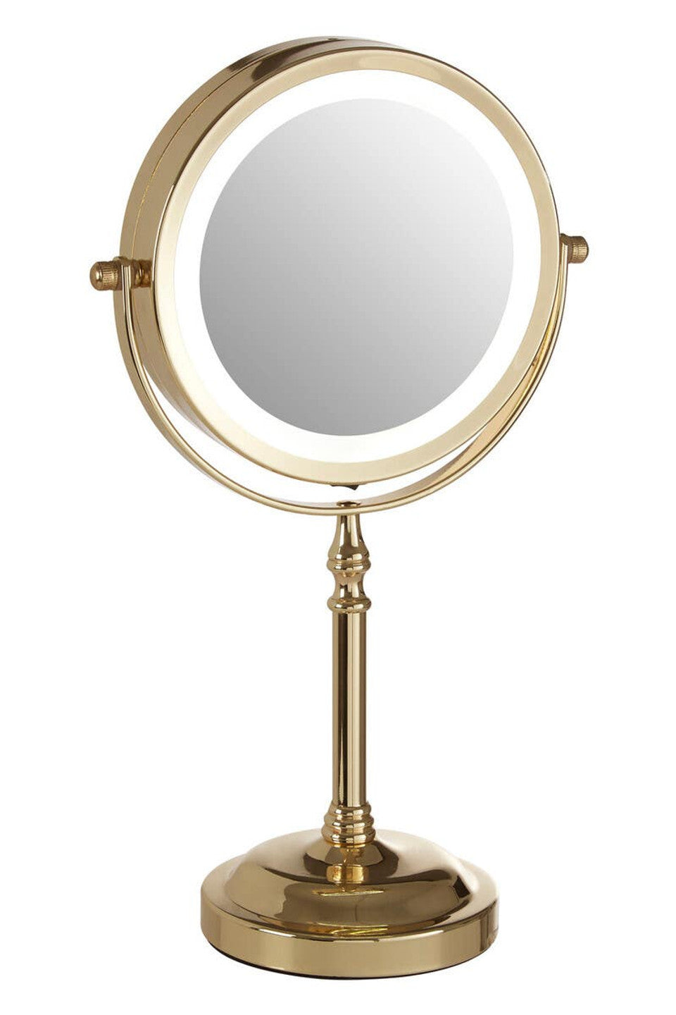 Cassini Gold Finish LED Large Table Mirror