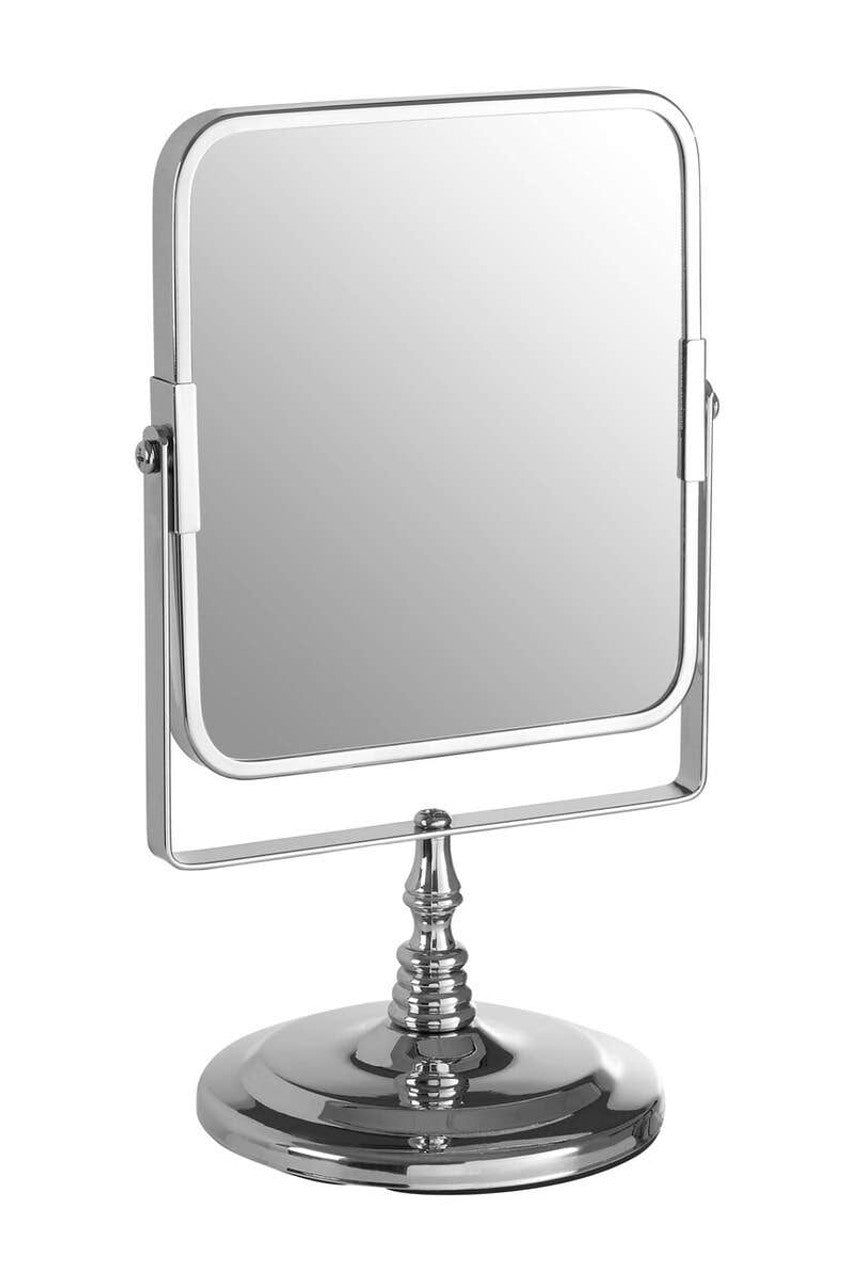 Cassini Chrome Table Mirror-2x Magnifying Side