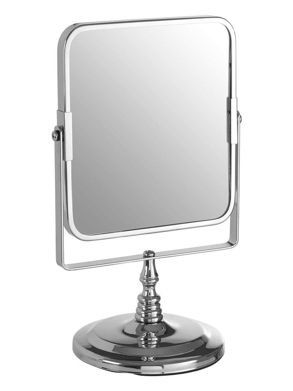 Cassini Chrome Table Mirror-2x Magnifying Side