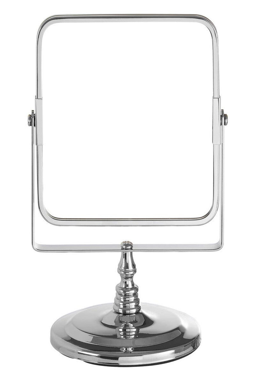 Cassini Chrome Table Mirror-2x Magnifying Side