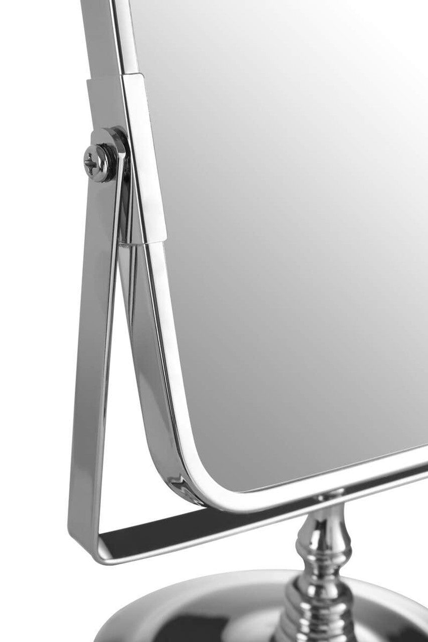 Cassini Chrome Table Mirror-2x Magnifying Side