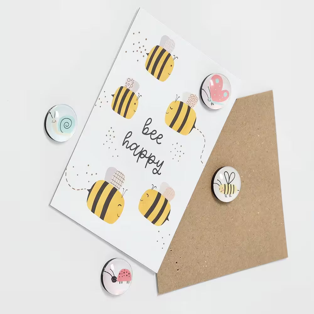 Magnet Set Insects - Set of 4 -Plast/Glass