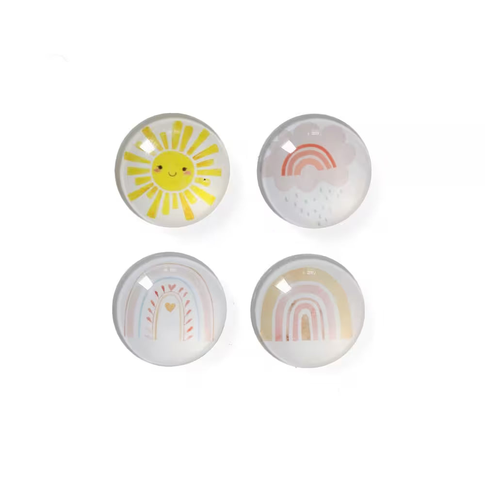 Rainbow Magnet Set- 4 pieces -plastic/glass