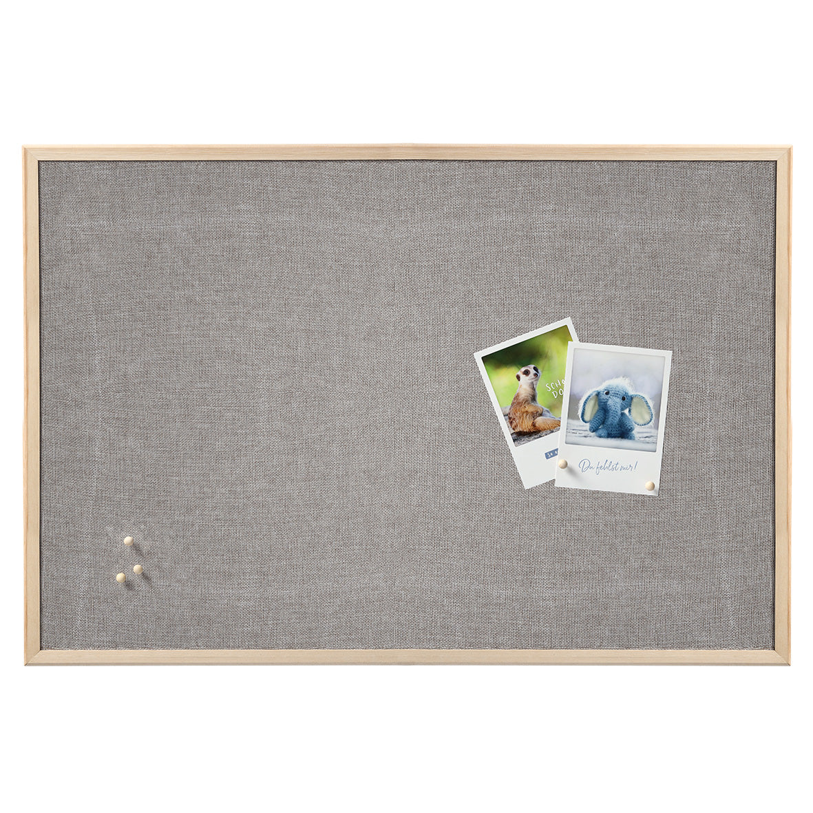 Pin Noticeboard- Linen & Wood