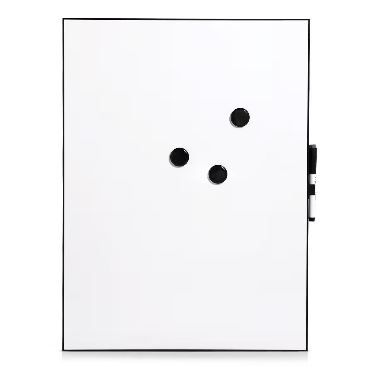 Magnetic Noice Board- White with Slim Black Frame- 43 x 58cm