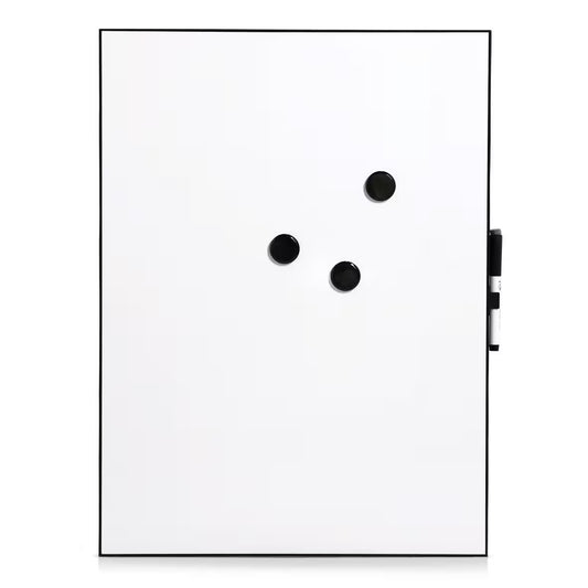 Magnetic Noice Board- White with Slim Black Frame- 43 x 58cm
