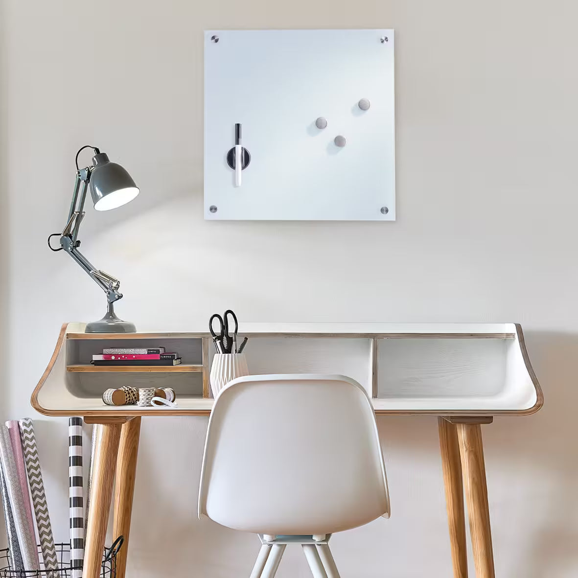 Memo Board- Glass- White- 40 x 40cm