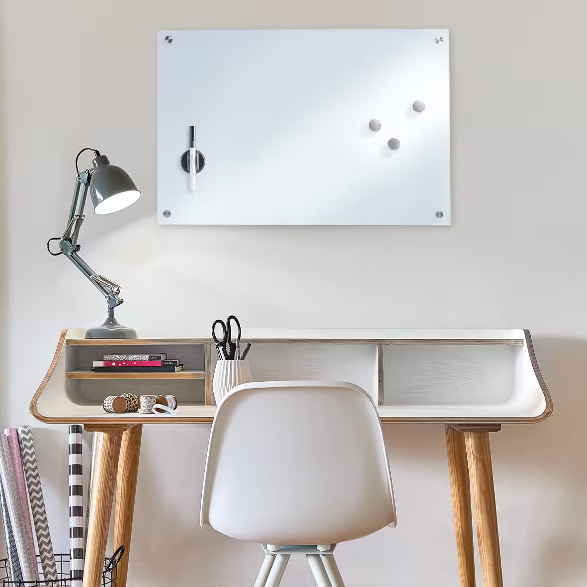 Memo Board- Glass- White- 60 x 40cm