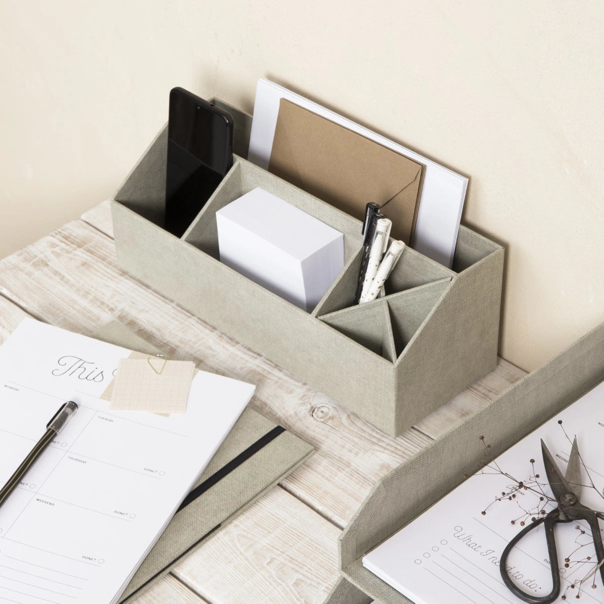 Elisa Desktop Organiser- Linen