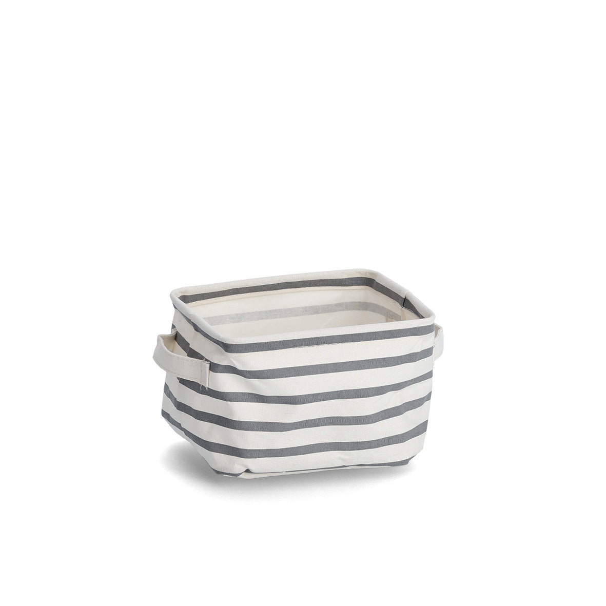 Storage Basket "Stripes", Canvas - Grey - Various Sizes