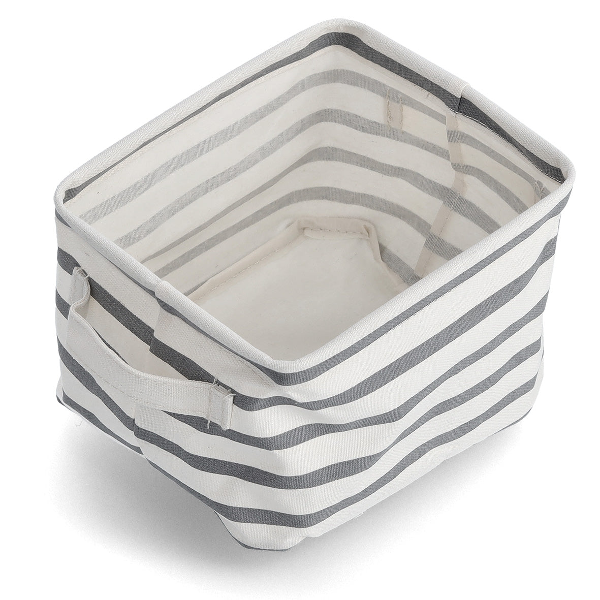 Storage Basket "Stripes", Canvas - Grey - Various Sizes