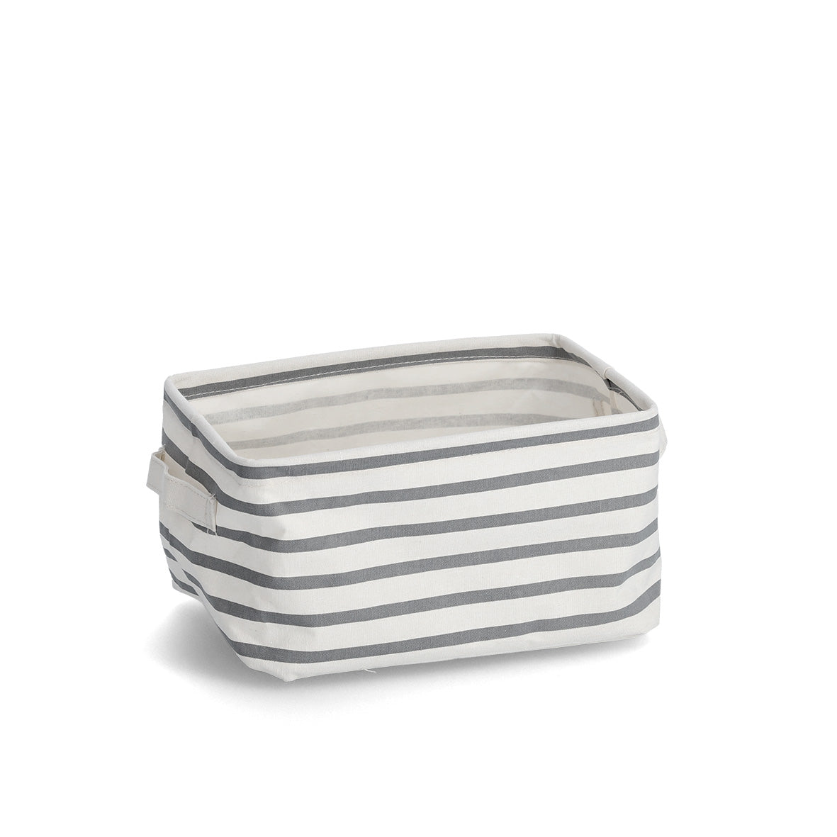 Storage Basket "Stripes", Canvas - Grey - Various Sizes