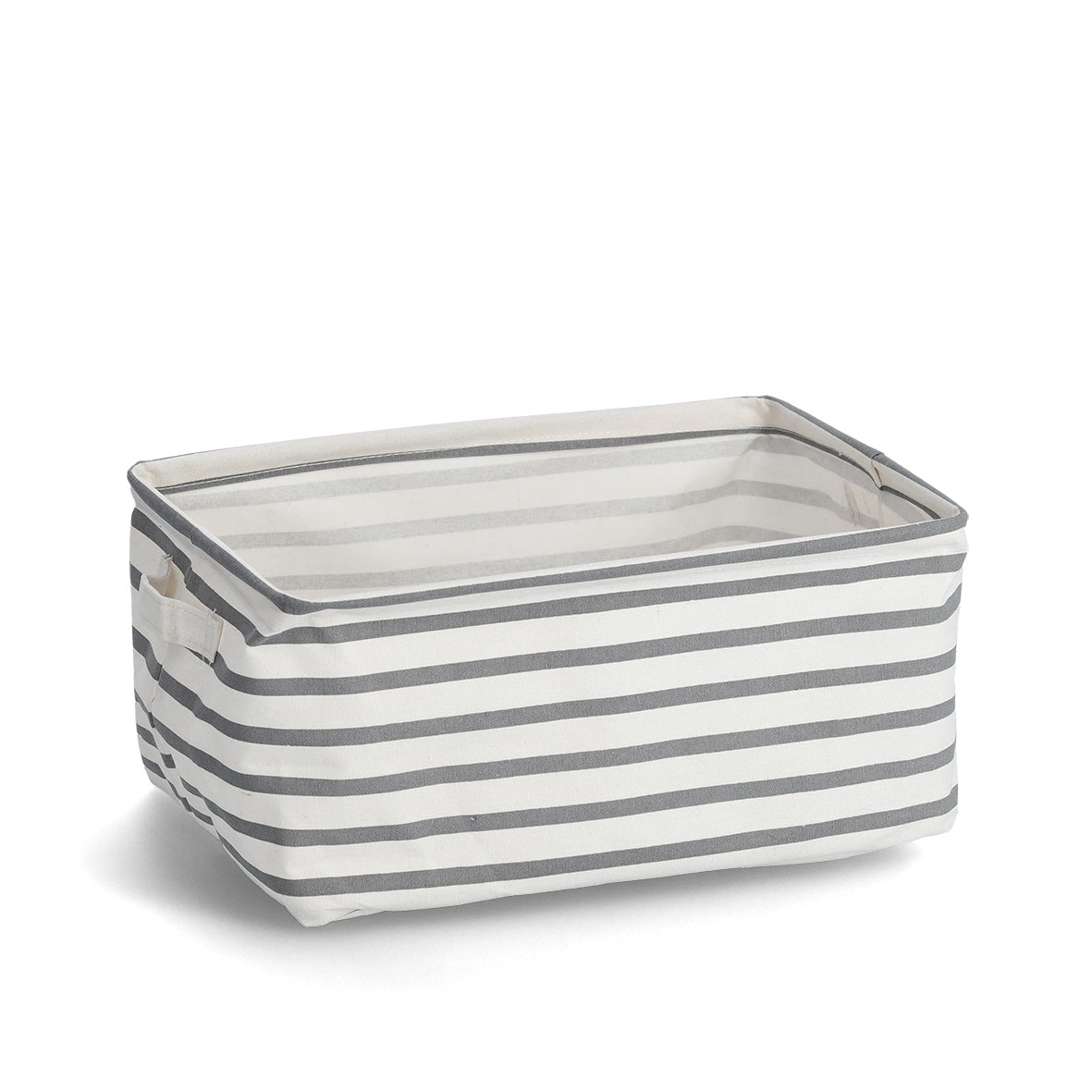 Storage Basket "Stripes", Canvas - Grey - Various Sizes