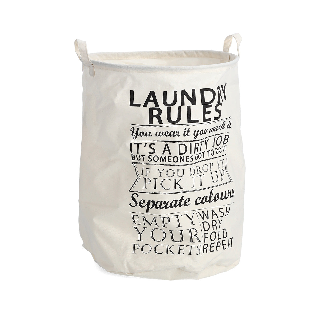 Laundry Hamper "Laundry Rules", Canvas