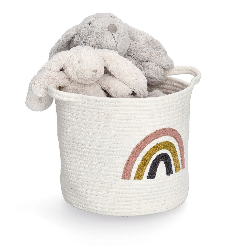 Storage Basket Rainbow, Cotton/Polyester - White