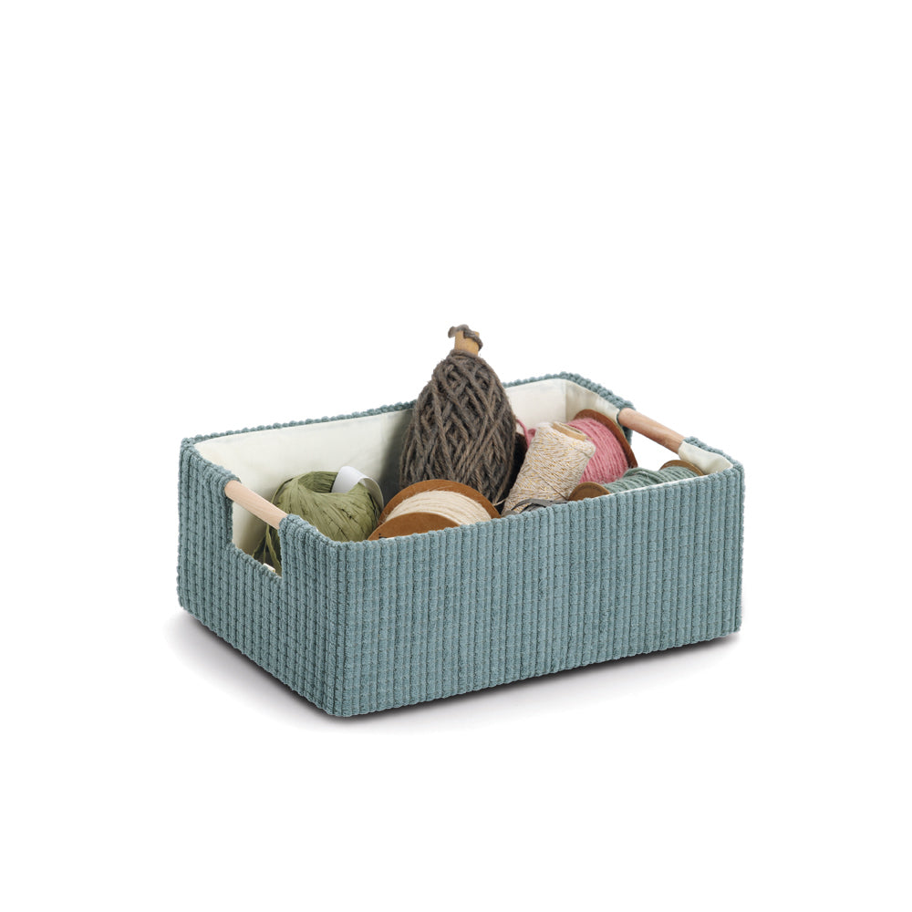 Storage Basket, Cotton/Polyester/Wood, Sage - Various Sizes