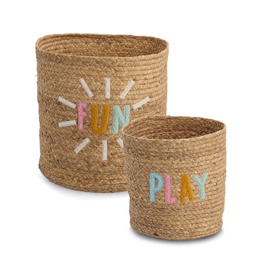 "Play" Storage Basket- Water Hyacinth-Various Sizes