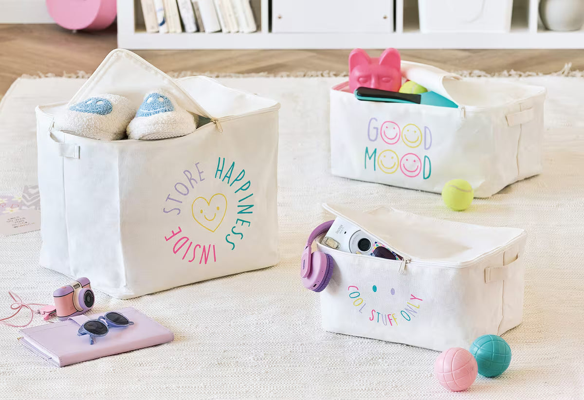 “Cool Stuff” Storage Totes with zipper