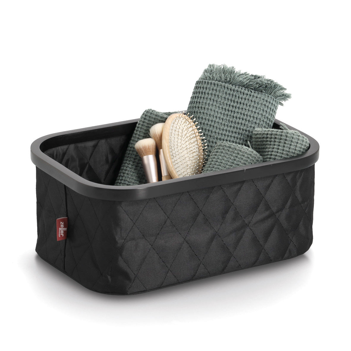 Storage Basket- Polyester/Bamboo-Black